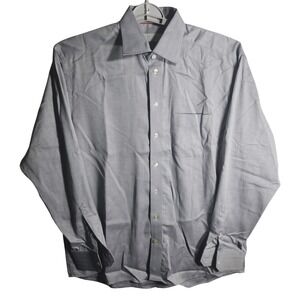 ETON Classic‎ Men's Long Sleeve Dress Shirt Gray Herringbone Size 41/16